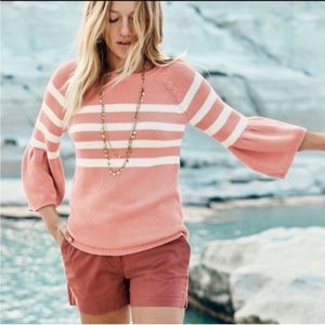 Boden Arianna Bell Sleeve Stripe Knit Sweater, M